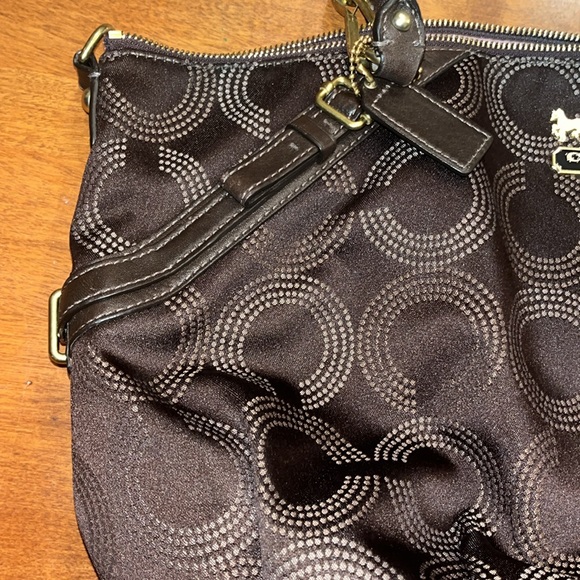 Coach Madison dotted brown satchel - Picture 4 of 15